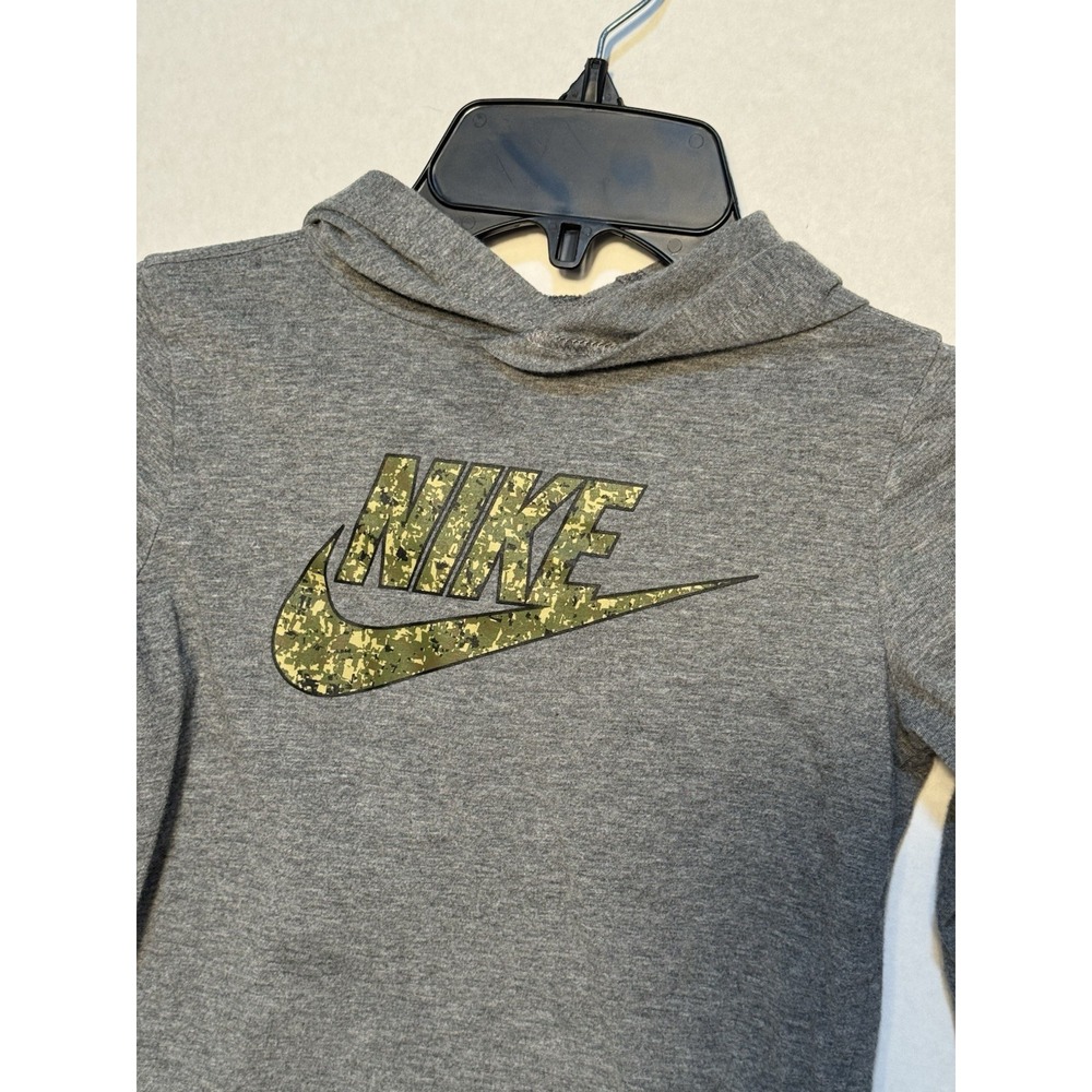 Nike‎ Toddler Long Sleeve Hoodie Hooded Pullover Pocket Graphic Grey Size 3T